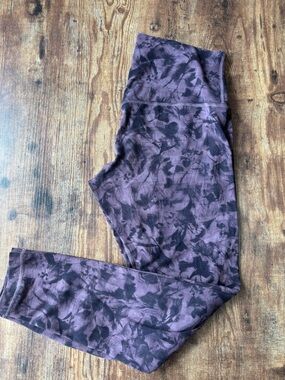 Lululemon Align Pant 25" size 10 High Rise Mini Dusk Floral Antique Bark Black